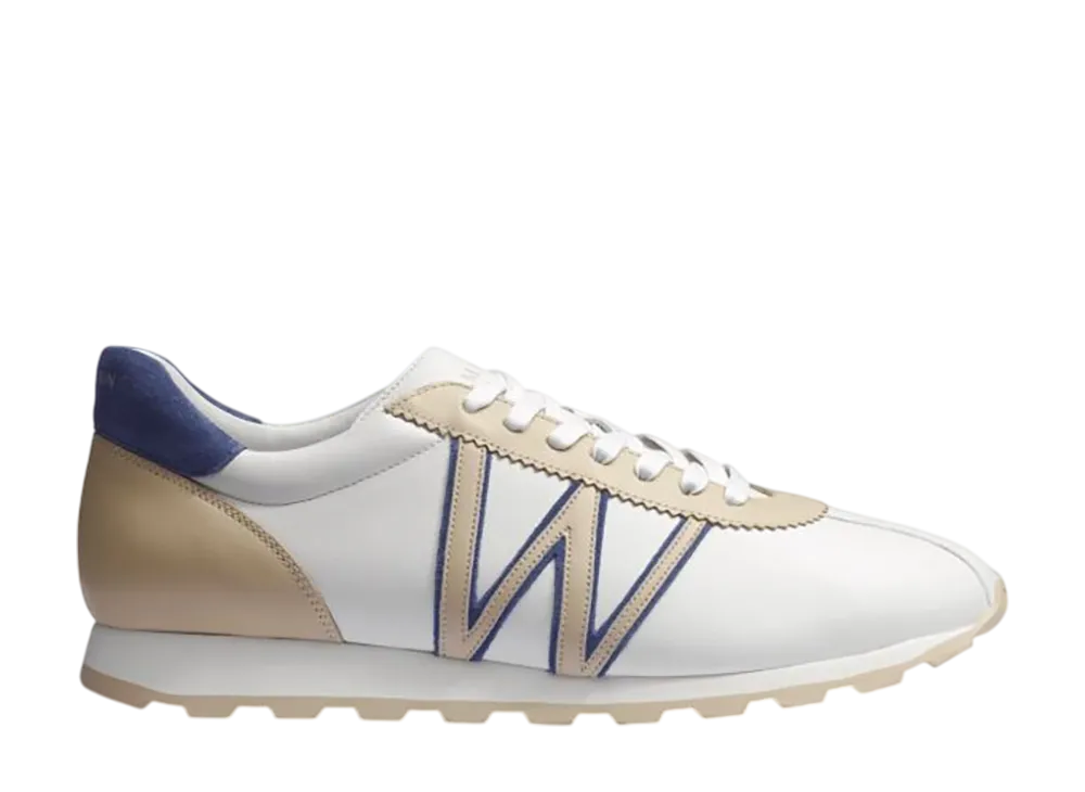 J.M.Weston On My Way Sneaker #626 "White/Beige/Limoges Blue"