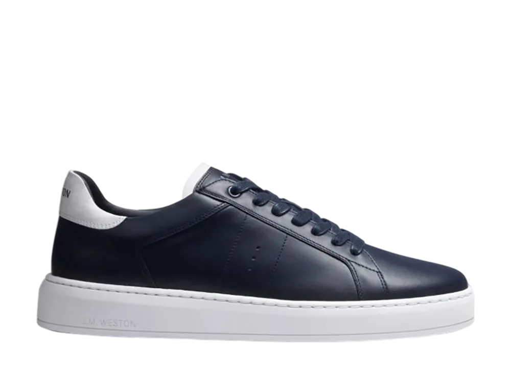 J.M.Weston On Time Sneaker #624 "Navy Calf/White"