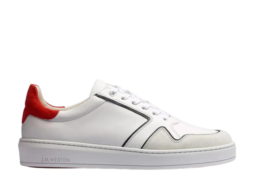 J.M.Weston On Time Oxford #948 "White Calf/White & Clay Orange Suede Detail"