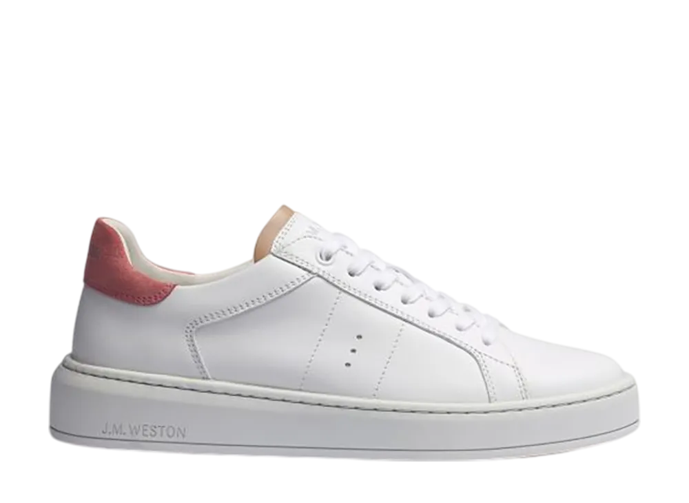 J.M.Weston Women's On Time Sneaker #624 "White/Pink/Camel"