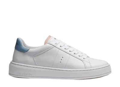 J.M.Weston Women's On Time Sneaker #624 "White/Nude/Light Blue"