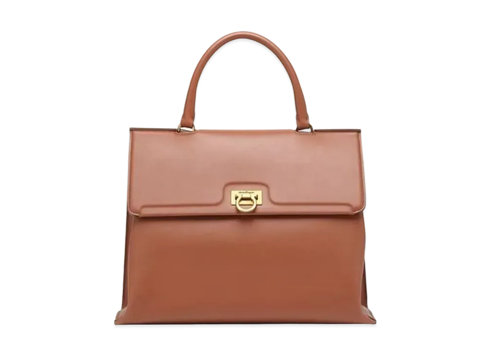Salvatore Ferragamo Trifolio Top Handle (M) "Tan"