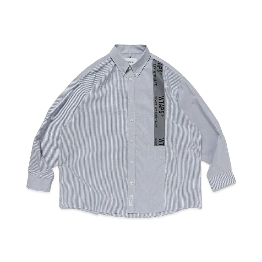 WTAPS BD 01 / LS / CTPL. Broadcloth. Textile. Coolmax. Gps "Navy"