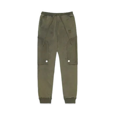 T.C.R DISTRESSED WASHED BAGGY SWEAT PANTS "KHAKI"