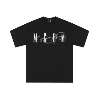 MR. ENJOY DA MONEY Horizontal Logo Handwritten Short Sleeve "Black"