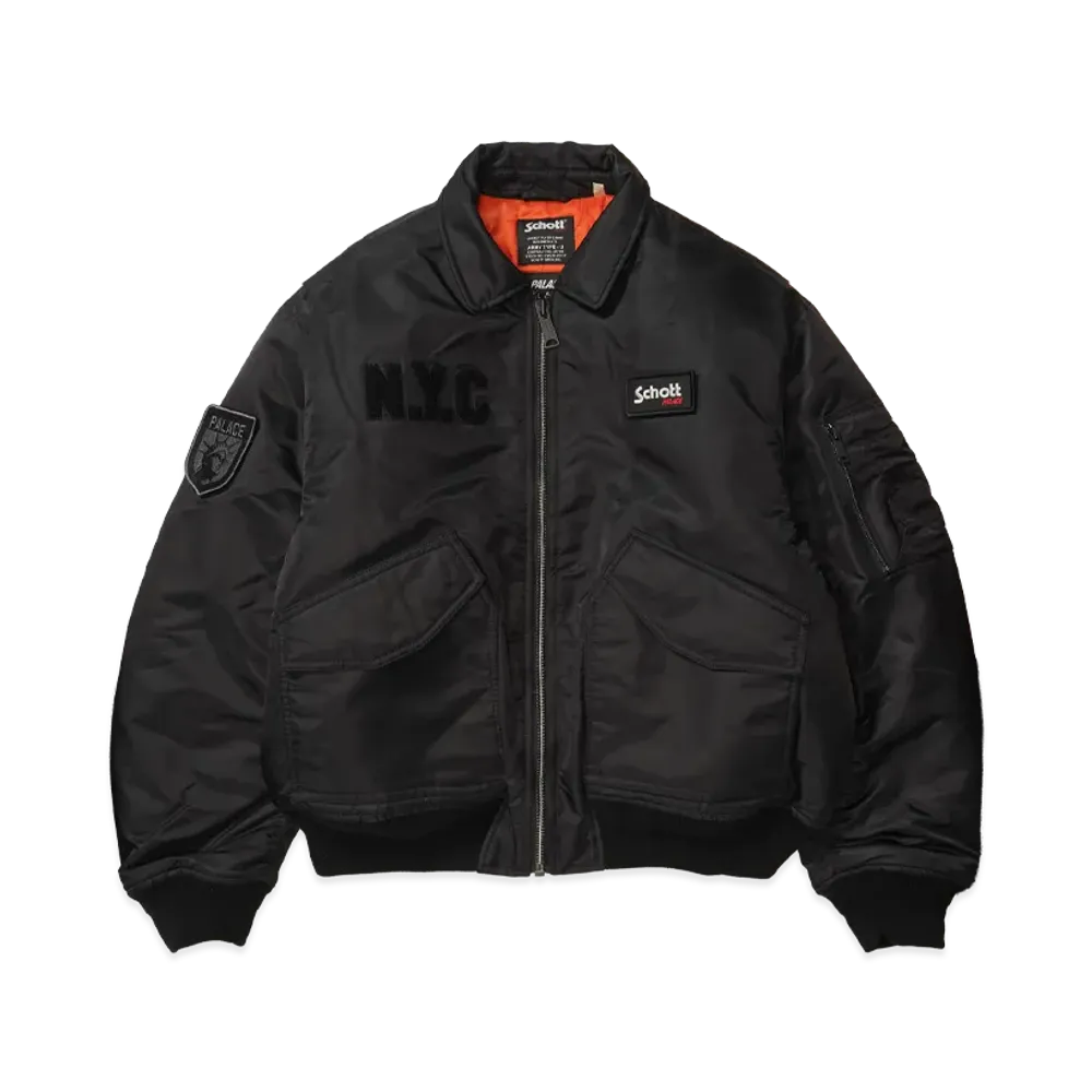 PALACE x Schott CWU 90's Fit Bomber Jacket "Black"