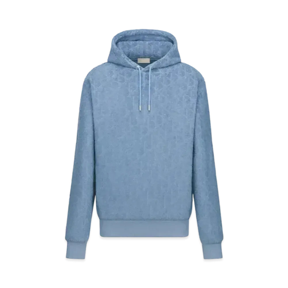 Dior Dior Oblique Relaxed-Fit Hooded Sweatshirt Terry Cotton Jacquard "Blue"