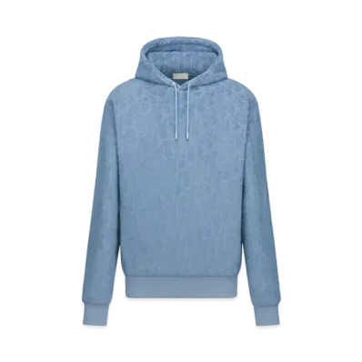 Dior Dior Oblique Relaxed-Fit Hooded Sweatshirt Terry Cotton Jacquard "Blue"