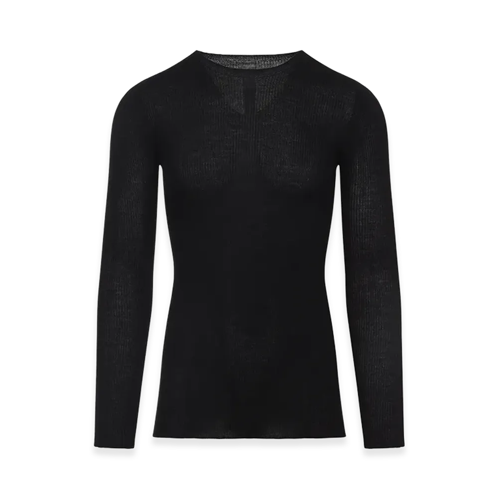 Rick Owens Ribbed Round Neck Pullover "Black"