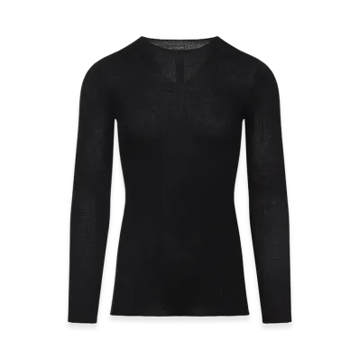 Rick Owens Ribbed Round Neck Pullover "Black"