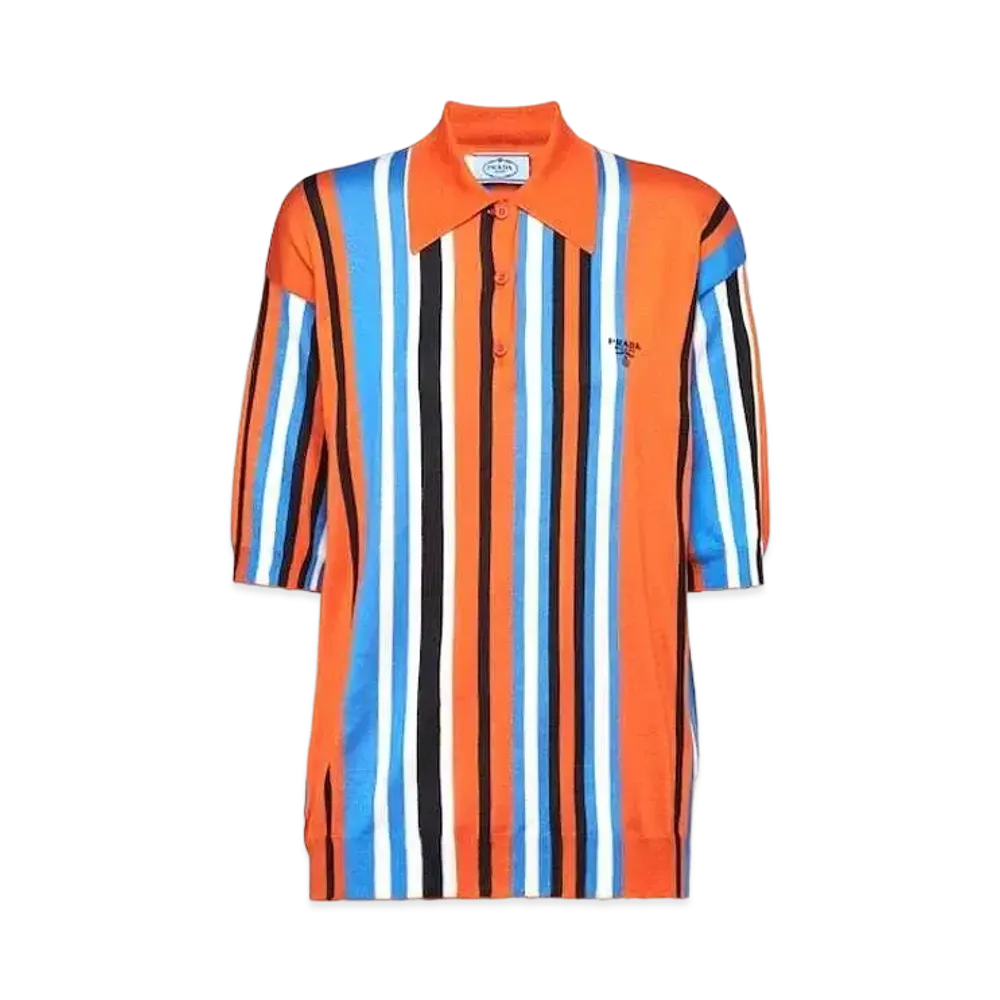 PRADA Silk Polo Shirt "Orange"
