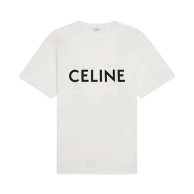 CELINE Men's Celine Loose T-shirt In Cotton Jersey "Chalk/Black"