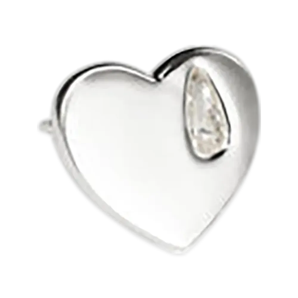 GOD ONLY KNOWS Tear Heart Earrings "Silver"