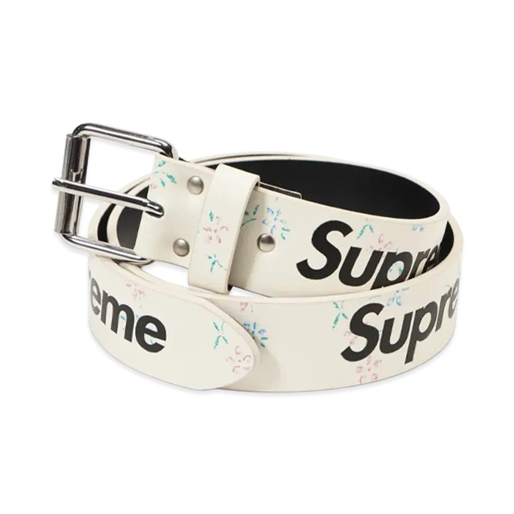 Supreme Repeat Leather Belt (25FW) "Floral"
