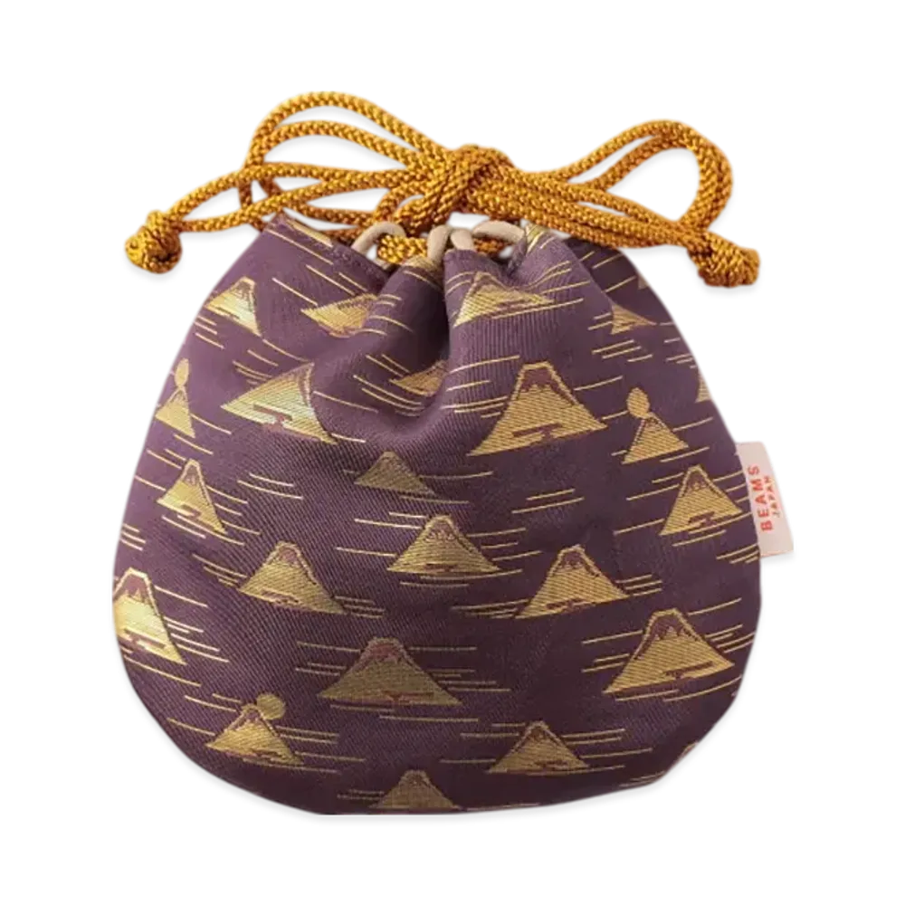 BEAMS Exclusive Toriikabusikigaisya / Mt. Fuji Pattern Cup Drawstring Kyoto Limited "Purple"