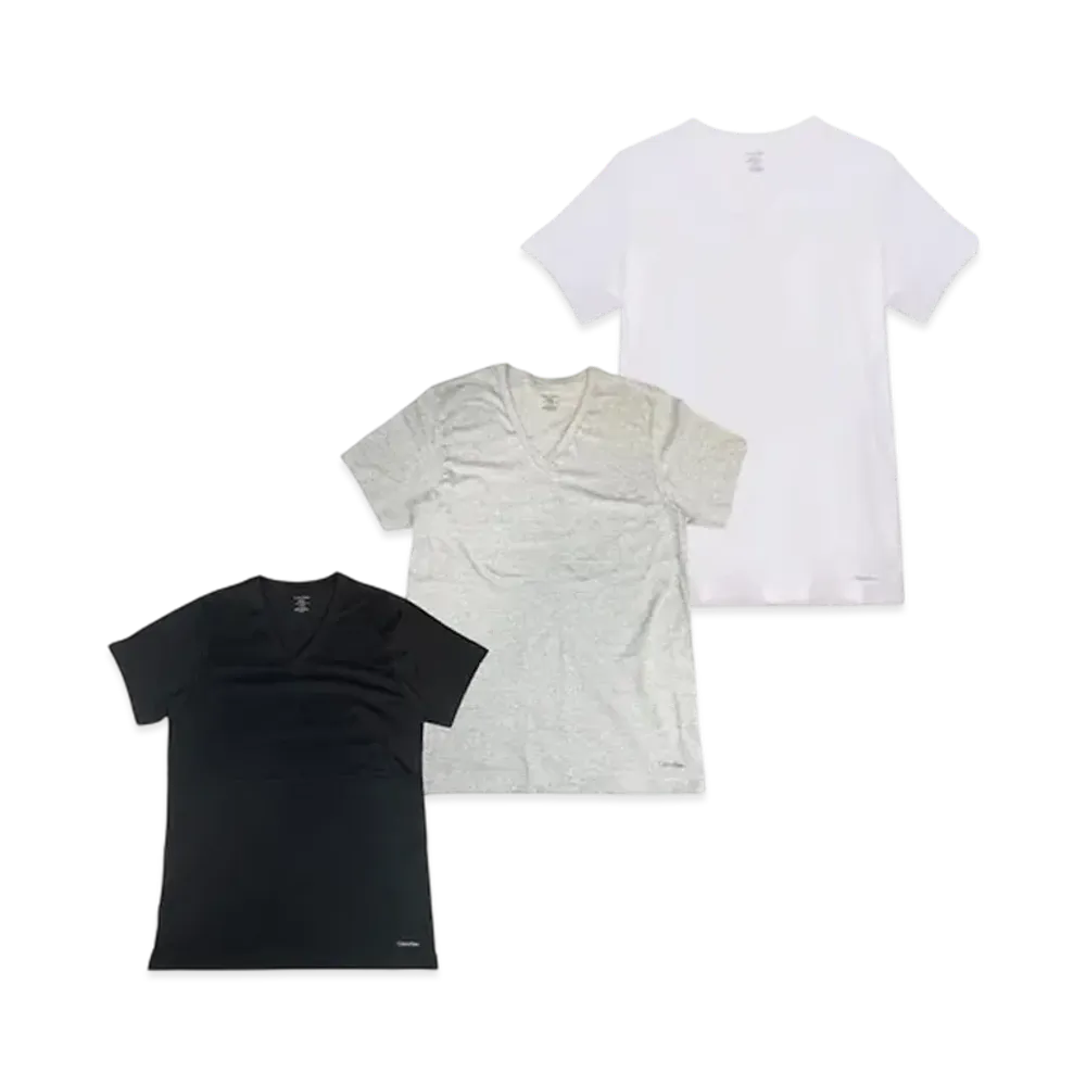Calvin Klein Cotton V Neck T-Shirt "Black/White/Gray"