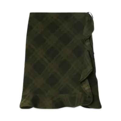 Burberry Check Silk Wrap Skirt "Oil"