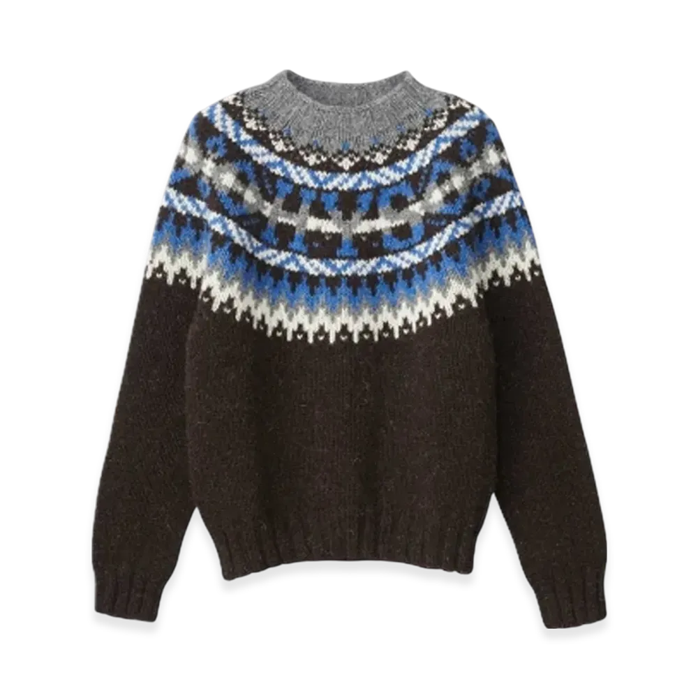 HYSTERIC GLAMOUR x Harley of Scotland HYS Logo Jacquard Nordic Sweater "Black"