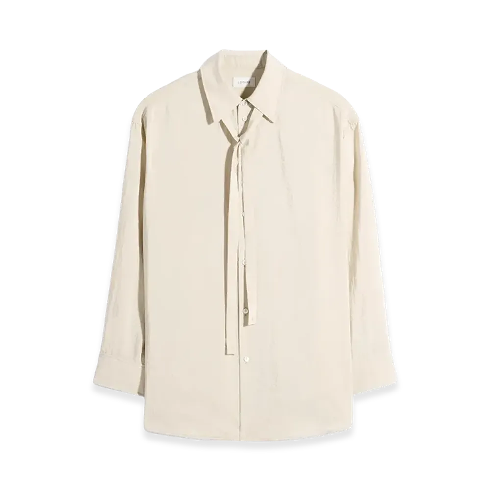 LEMAIRE Women's Dry Silk Long Tie Shirt "Oat Milk"