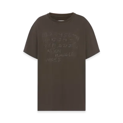 Maison Margiela Numbering Cotton T-Shirt "Brown"