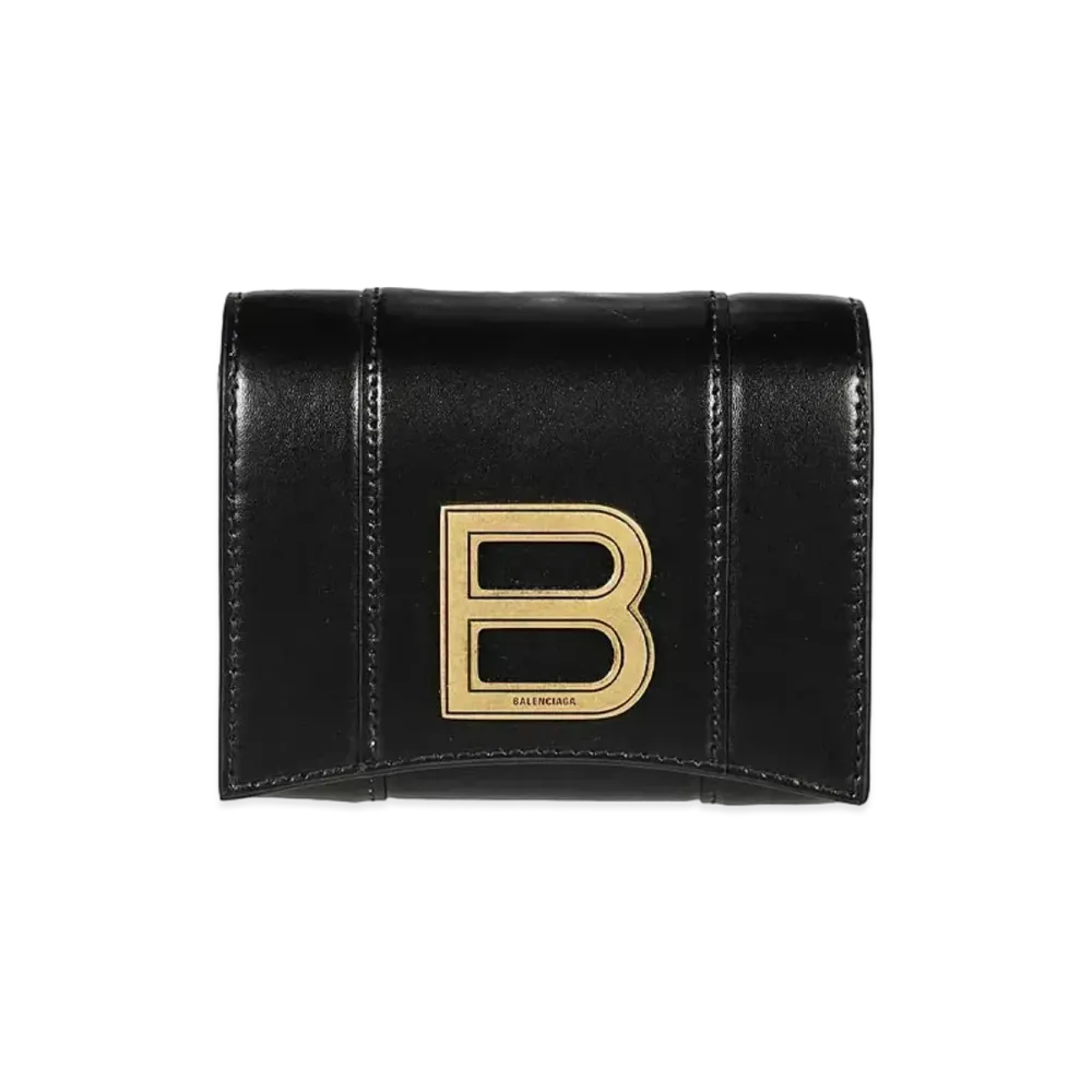 BALENCIAGA Hourglass Compact Wallet "Black"