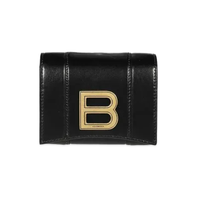 BALENCIAGA Hourglass Compact Wallet "Black"