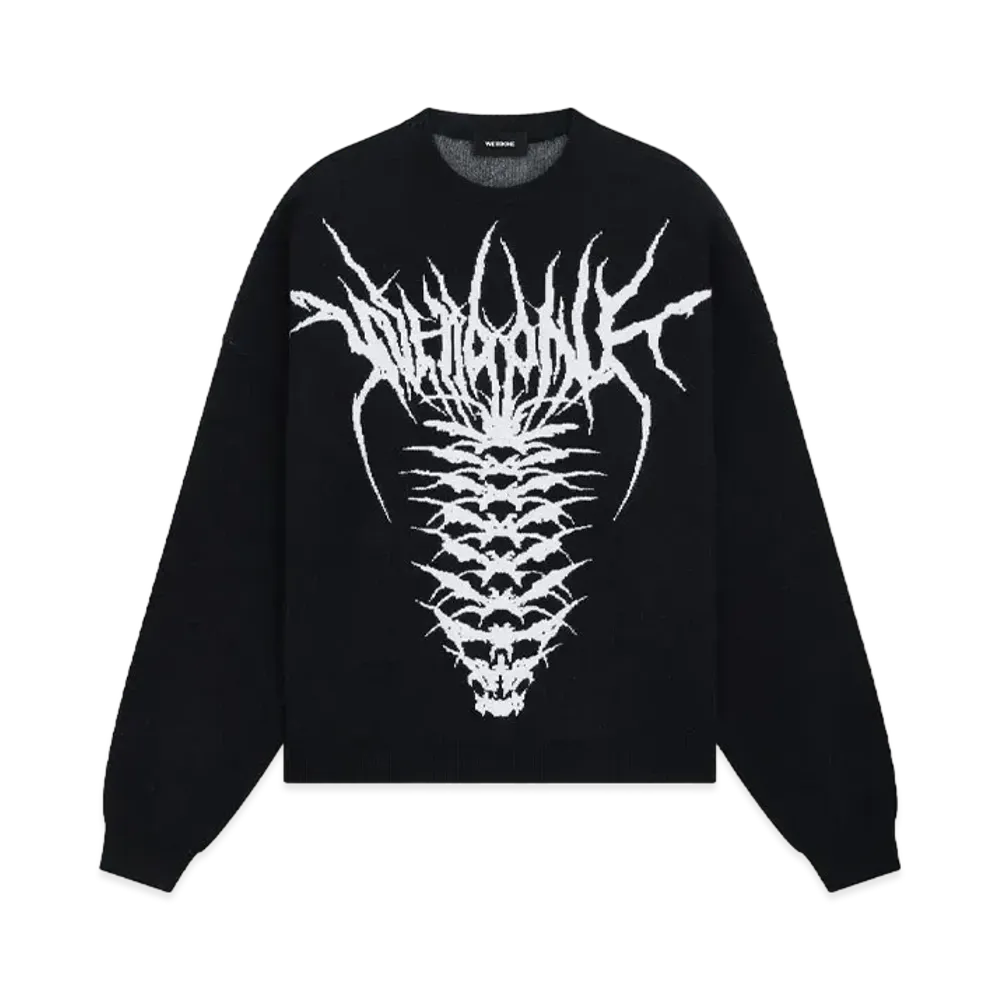 WE11DONE Spine Knit Sweater "Black"