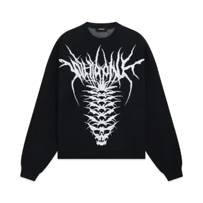 WE11DONE Spine Knit Sweater "Black"