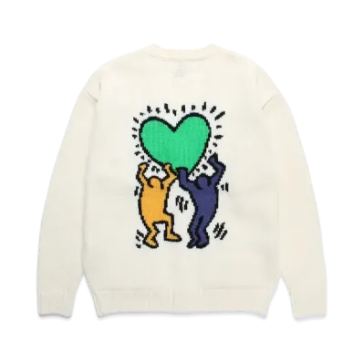WACKO MARIA x Keith Haring Jacquard Knit Cardigan "White"