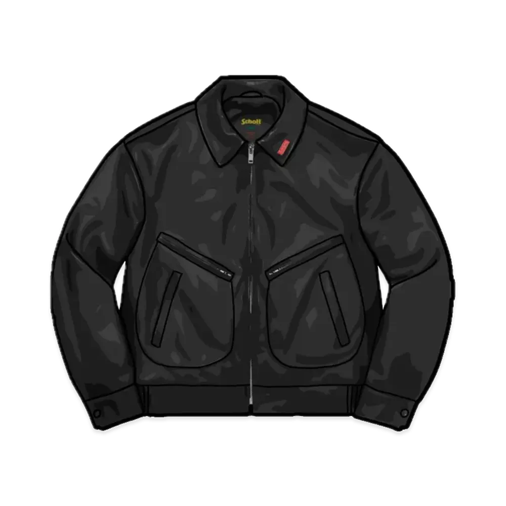 Supreme x Schott Leather Work Jacket "Black"