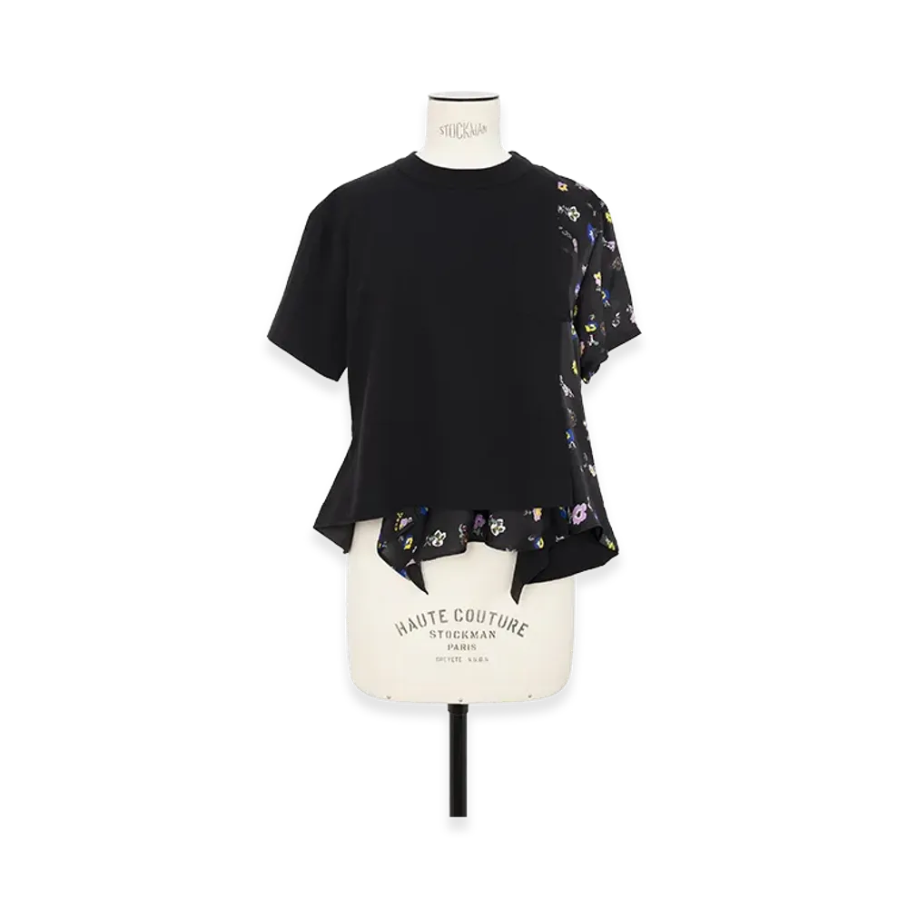 sacai Floral Print T-Shirt "Black/Black"