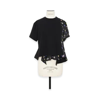 sacai Floral Print T-Shirt "Black/Black"