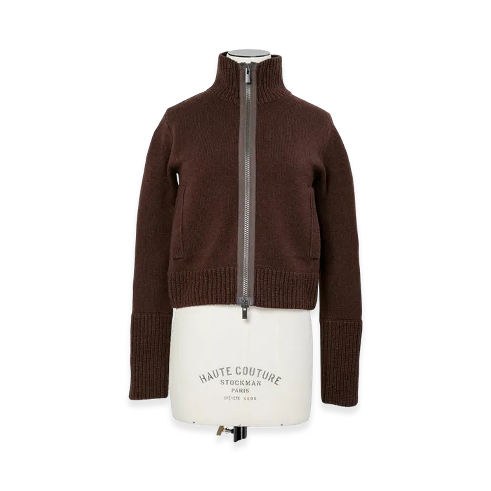 sacai Wool Knit Blouson "Brown"