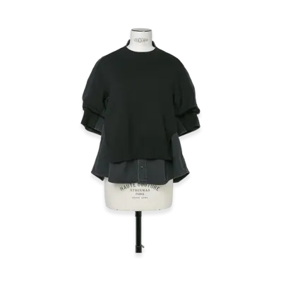 sacai Denim Mix Knit Pullover "Black"