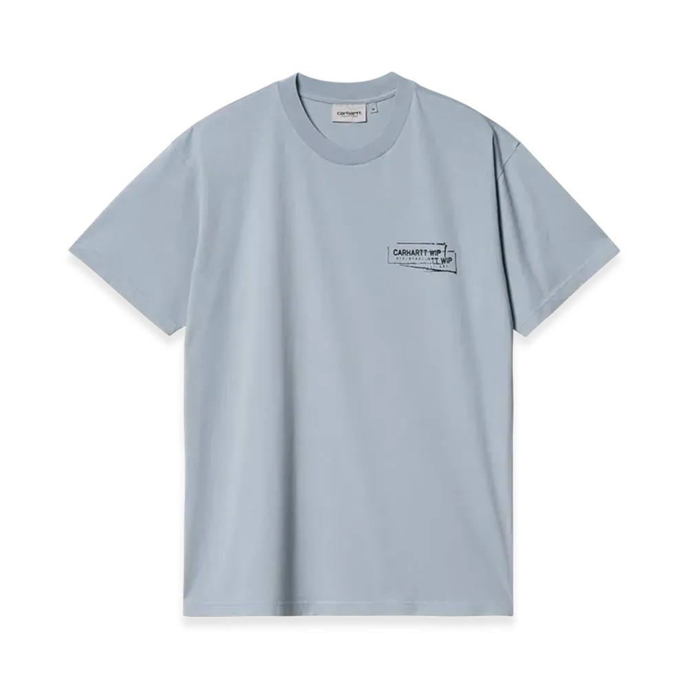 Carhartt WIP S/S Stamp T-Shirt "Misty Sky/Black(Stone Washed)"