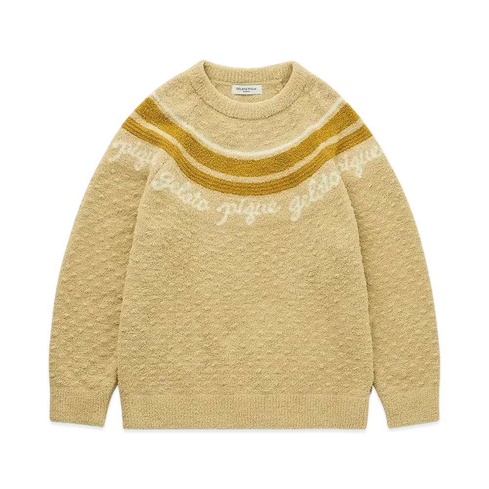 GELATO PIQUE Homme Powder Line Logo Jacquard Pullover "Yellow"