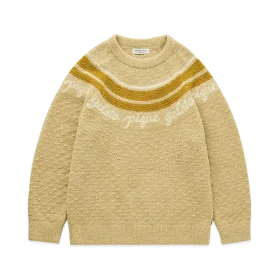 GELATO PIQUE Homme Powder Line Logo Jacquard Pullover "Yellow"