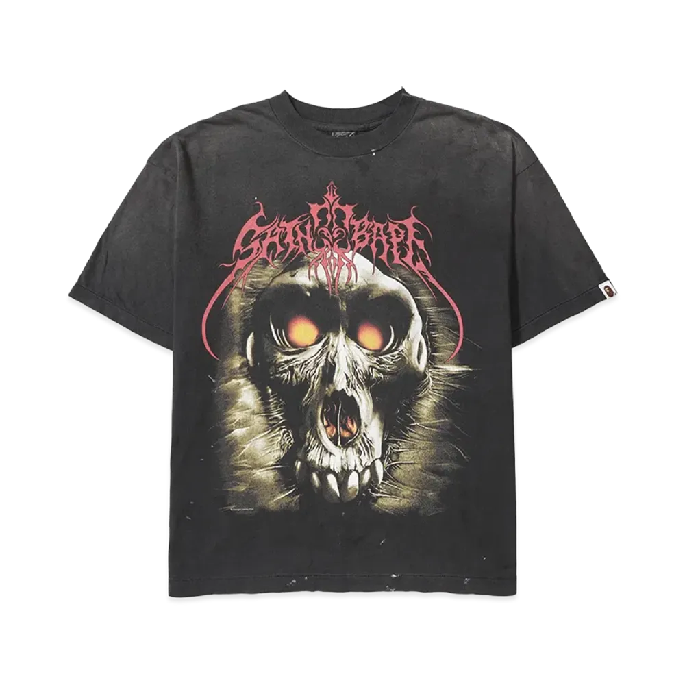 SAINT Mxxxxxx x A BATHING APE BAPE SS Tee Saint Bape "Black"