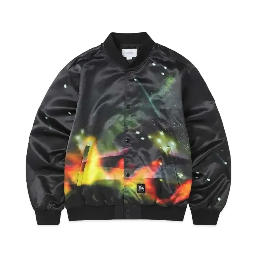 thisisneverthat Flame Satin Jacket "Black"