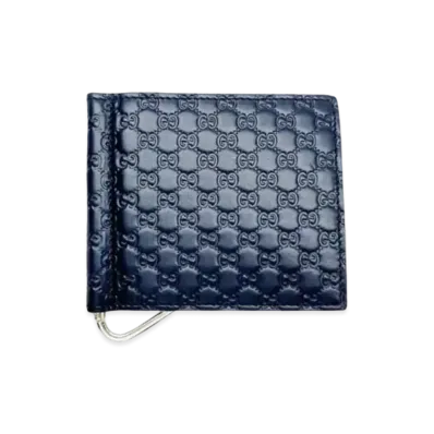 GUCCI Margaux Money Clip Micro Guccisima "Navy"