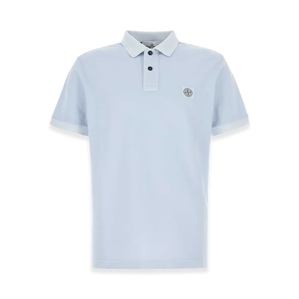 Stone Island Pastel Light Blue Piquet Polo Shirt "LightBlue"
