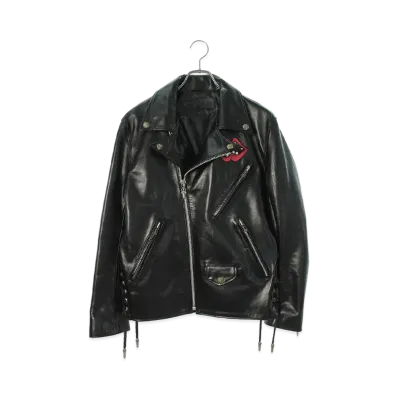 Chrome Hearts PPO JJ Dean TV Man Hose Hide Leather Riders Jacket "Black"