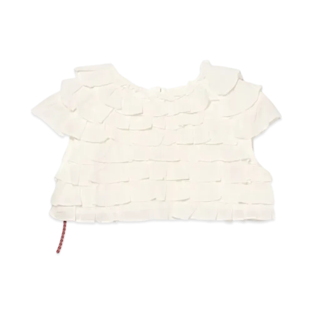 BEAMS Women Short Tiered Shirt "White"
