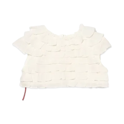 BEAMS Women Short Tiered Shirt "White"