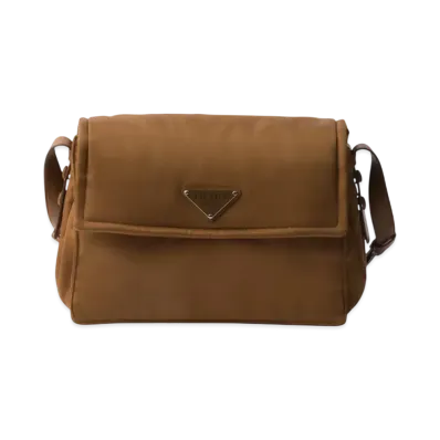 PRADA Medium Padded Re-Nylon Shoulder Bag "Brandy"