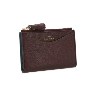 Anya Hindmarch Small Double Zip Wallet Peeping Eyes "Burbundy"