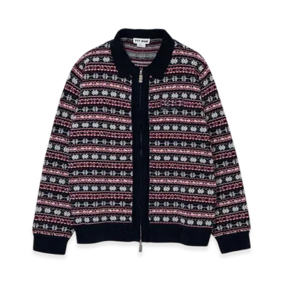 TTTMSW Zip Up Knit Polo Shirt "Navy"
