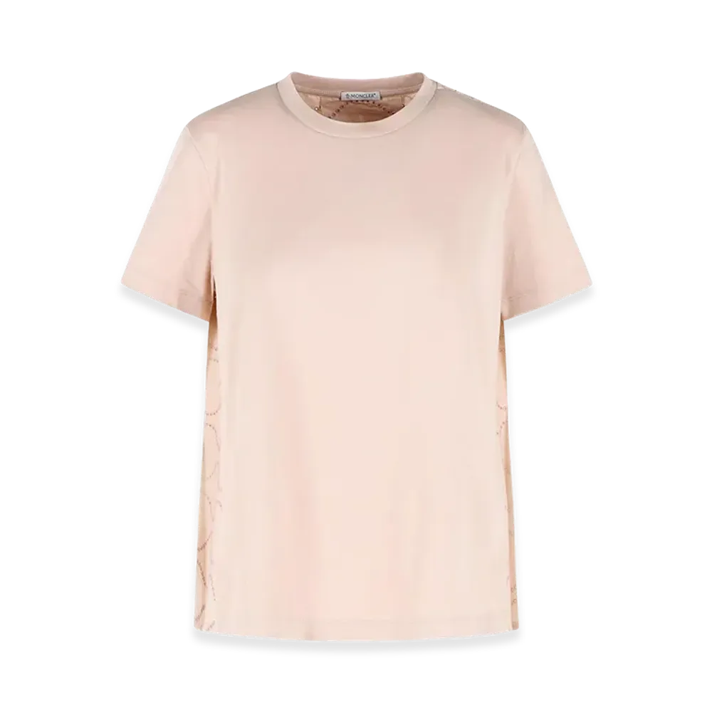MONCLER Women's Cotton T-Shirt "Nude/Neutrals/Pink"