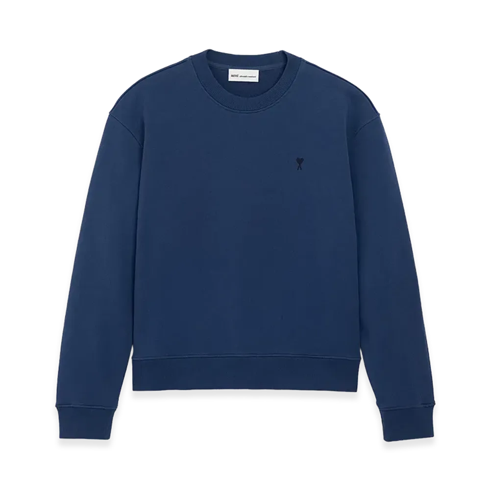 AMI PARIS Cotton Ami De Coeur Sweatshirt "Blue"