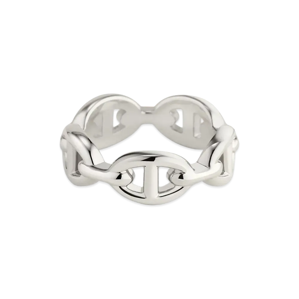 Hermes Chaine D'ancre Enchainee Ring PM "Silver"